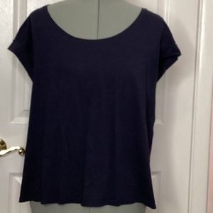 Garnet hill navy tshirt with rolled sleeves Womens large